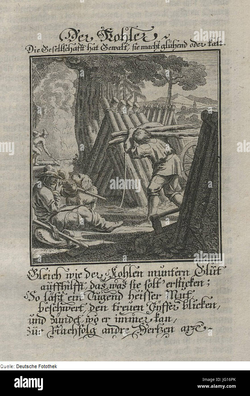 Fotothek df tg 0008661 Ständebuch Beruf 5E 5E 5E Kohlenbrenner Handwerk Banque D'Images