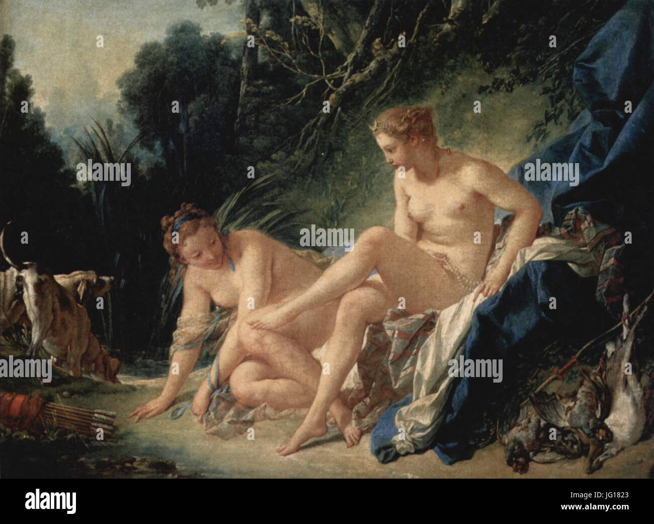 François Boucher - Diana se reposant après son bain (2) Banque D'Images