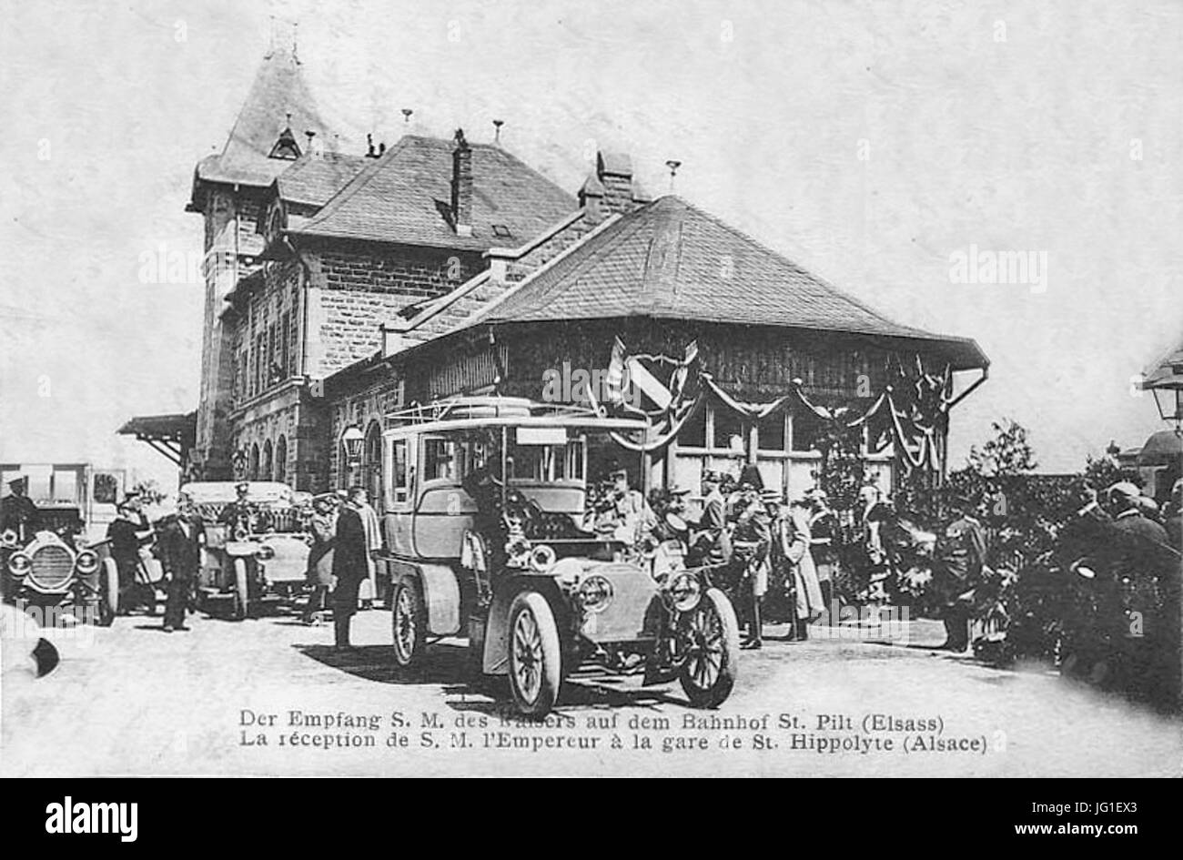 Gare-St-Hippolyte-Haut-Rhin-1905 Banque D'Images