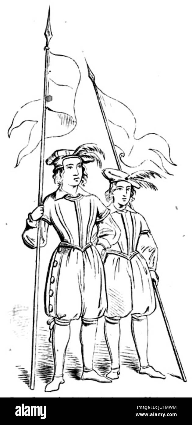 Festliche Das Jahr img106 Das Gregoriusfest à Coburg (Kinder im Kostüm der Schweizer Landsknechte) Banque D'Images