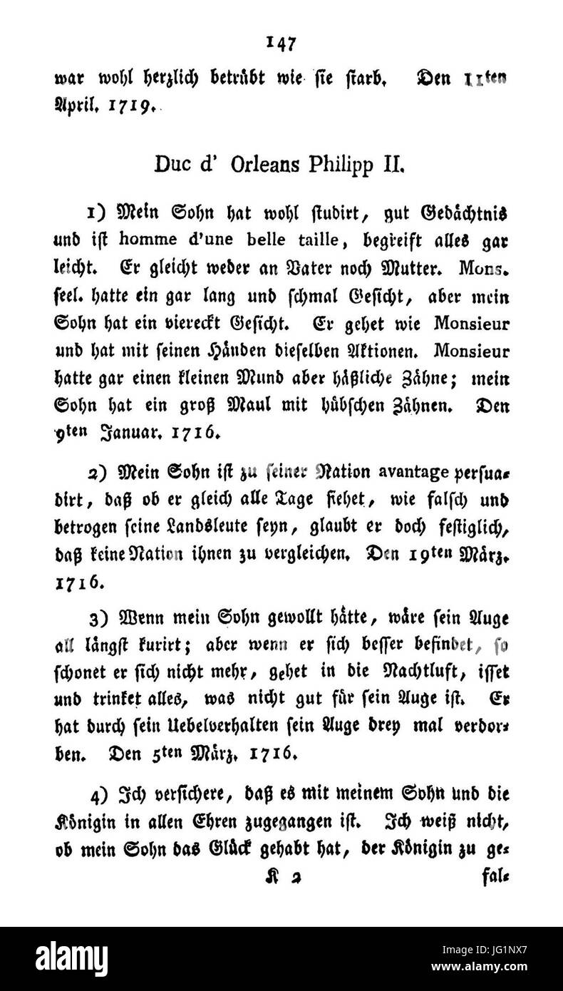 De Anekdoten vom Französischen Hofe (Liselotte von der Pfalz) 151 Banque D'Images