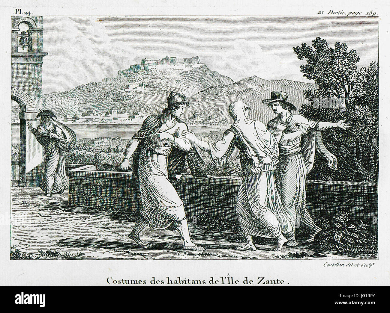 Les costumes des habitans de l'ơAEle de Zante - Castellan Antoine-laurent - 1808 Banque D'Images