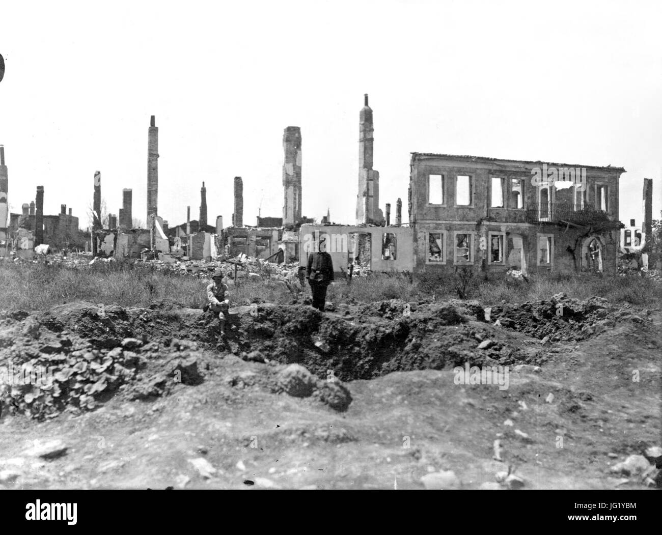 Les bâtiments détruits autour de Gallipoli Banque D'Images