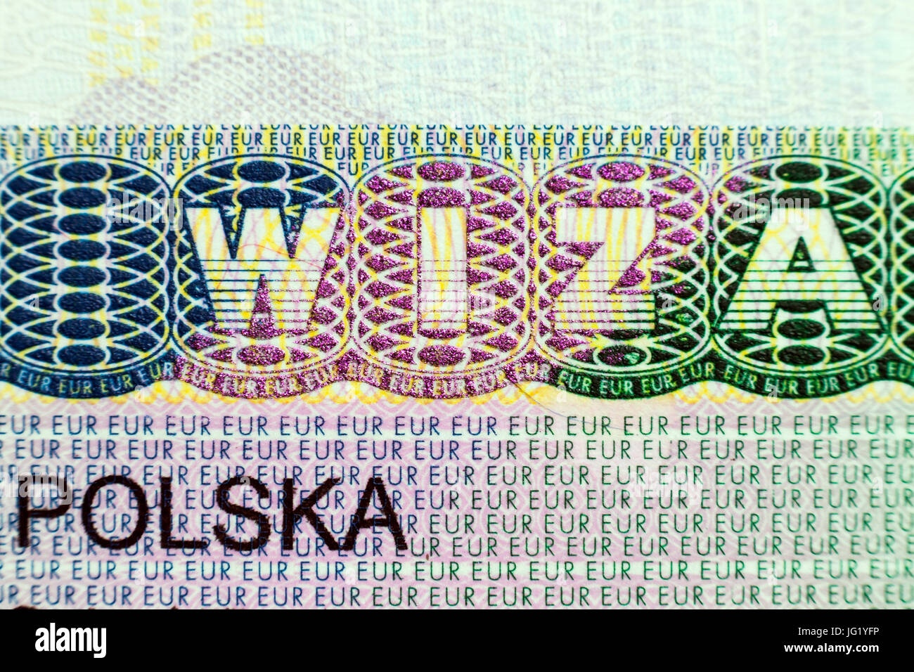 Close up de visa dans le passeport. La Pologne de voyage Schengen concept  Photo Stock - Alamy