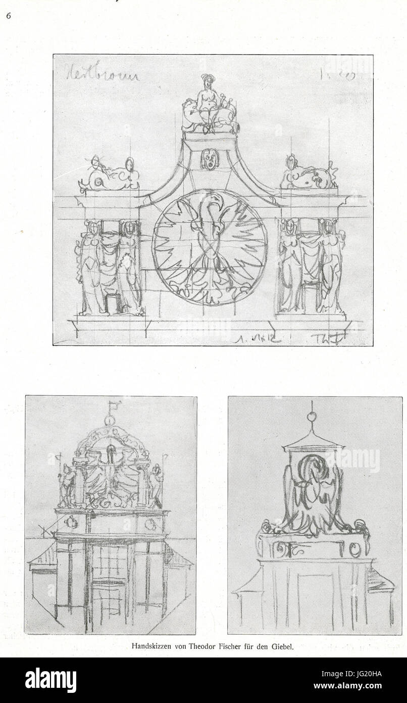 Hugo Licht, Das Frauenbad de Heilbronn, Seite 6, (Sonderdruck o. Jg. fäBCr Zeitschrift der Architektur und Bauwesen - Der Profanbau), Verlag J. J. Tndla, Leipzig 1913 Banque D'Images