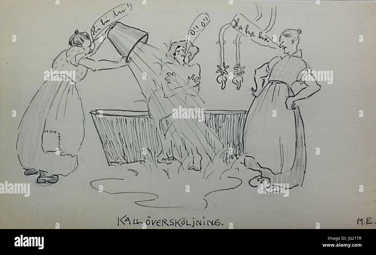 Kallöversköljning 1916 Illustration Sätra brunn Banque D'Images