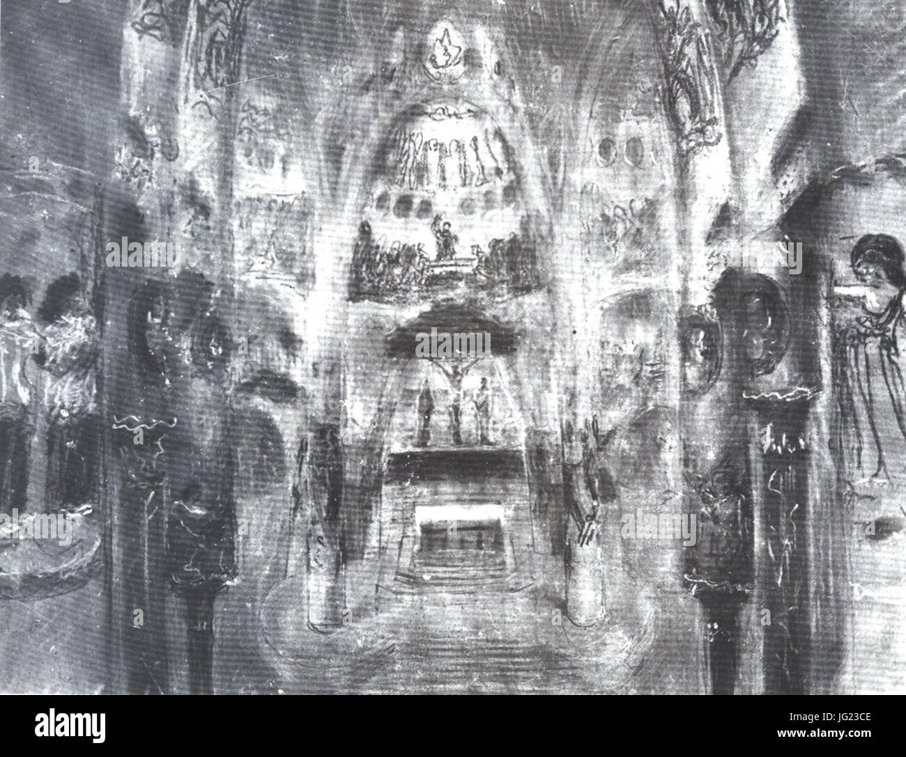 L'intérieurapt Cripta Güell (1910) Banque D'Images