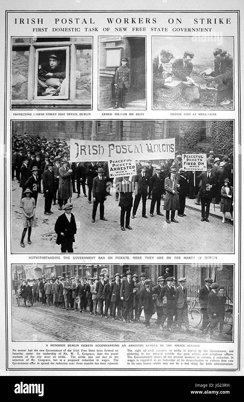 La grève des postiers irlandais Sept 1619 Graphiques Banque D'Images