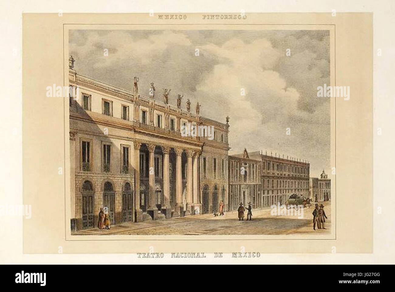 Gran Teatro Nacional de México gravure vista Banque D'Images