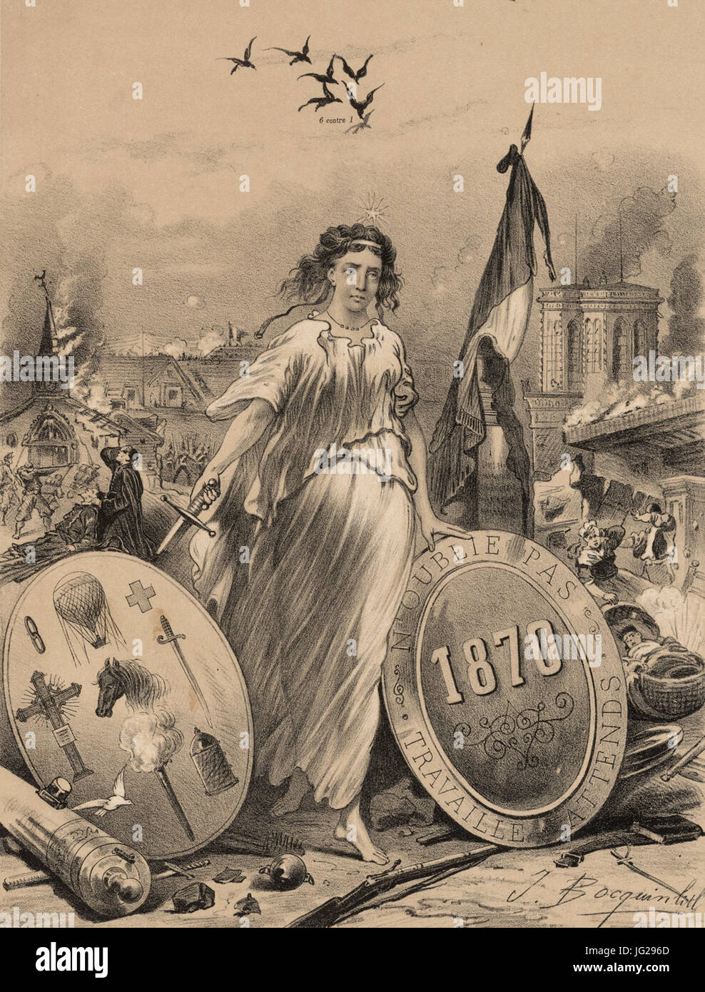 Jean Adolphe Bocquin, Emblêmes patriotiques Banque D'Images Jean Adolphe Bocquin, Emblêmes patriotiques Banque D'Images