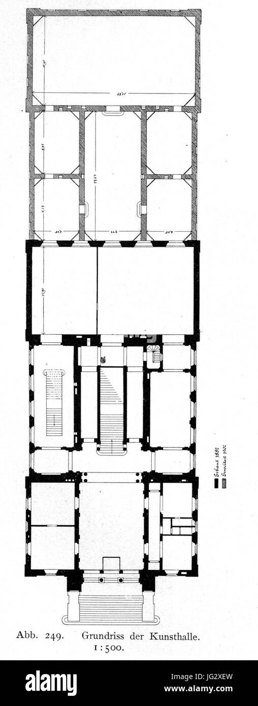 Kunsthalle de Düsseldorf, erbaut 1878 bis 1881 Ernst von Giese und Paul Weidner, Grundriss Erdgeschoss Banque D'Images