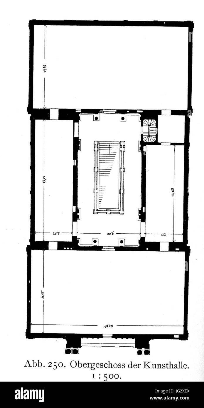 Kunsthalle de Düsseldorf, erbaut 1878 bis 1881 Ernst von Giese und Paul Weidner, Grundriss Obergeschoss Banque D'Images