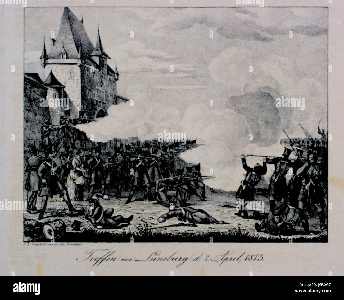 La bataille de Lützen, livrée en 1813, est un engagement clé pendant la guerre de la sixième coalition, où les forces de Napoléon affrontent les armées russe et prussienne en Saxe. Banque D'Images