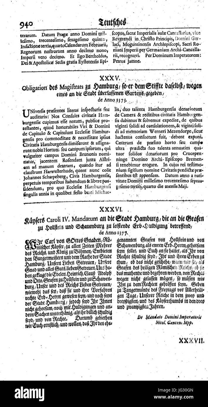 Lünig Reichs archiv seite 940 Bd 13 Banque D'Images