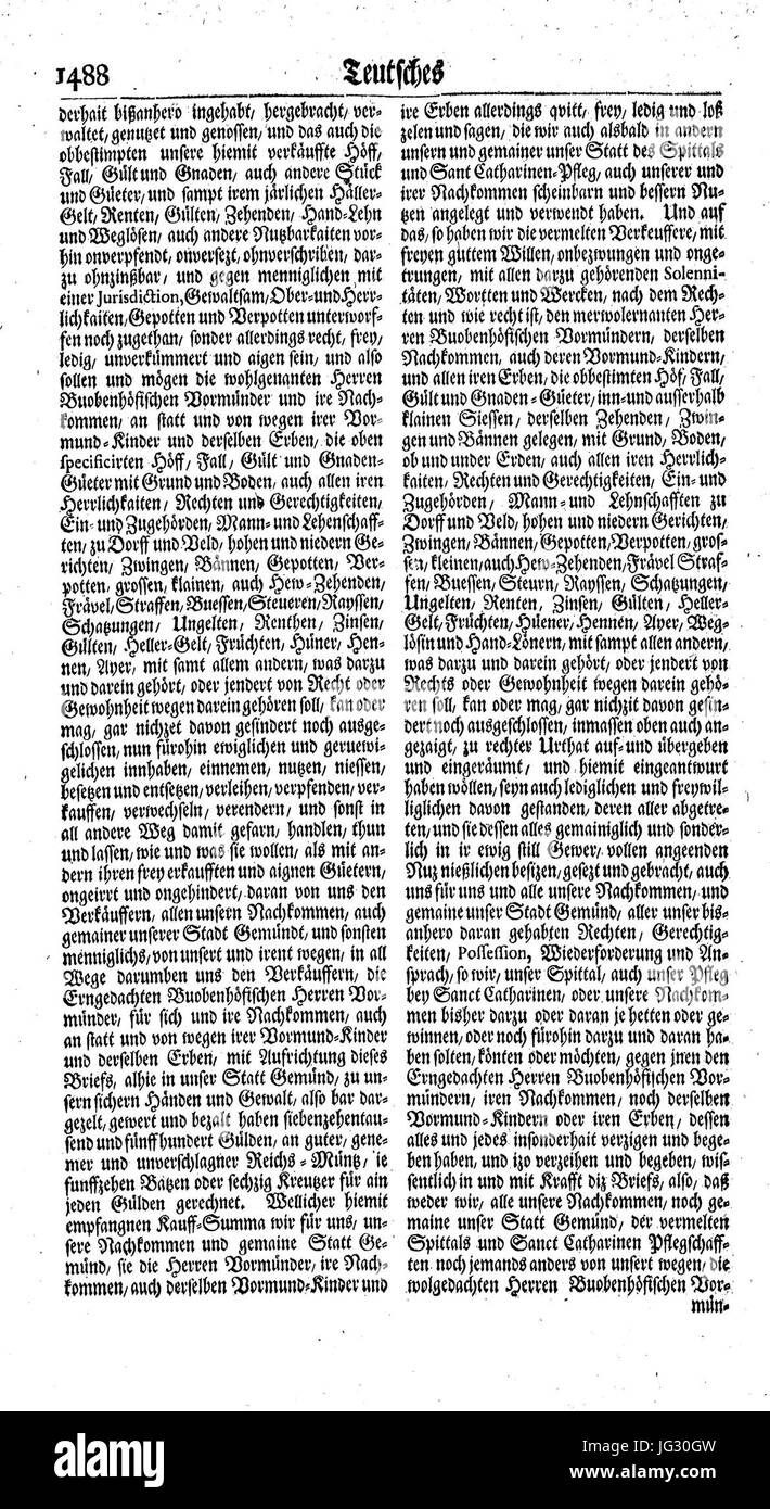 Lünig Reichs Archiv 1488 Bd 13 Seite Banque D'Images