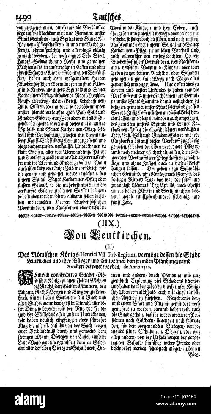 Lünig Reichs Archiv 1490 Bd 13 Seite Banque D'Images