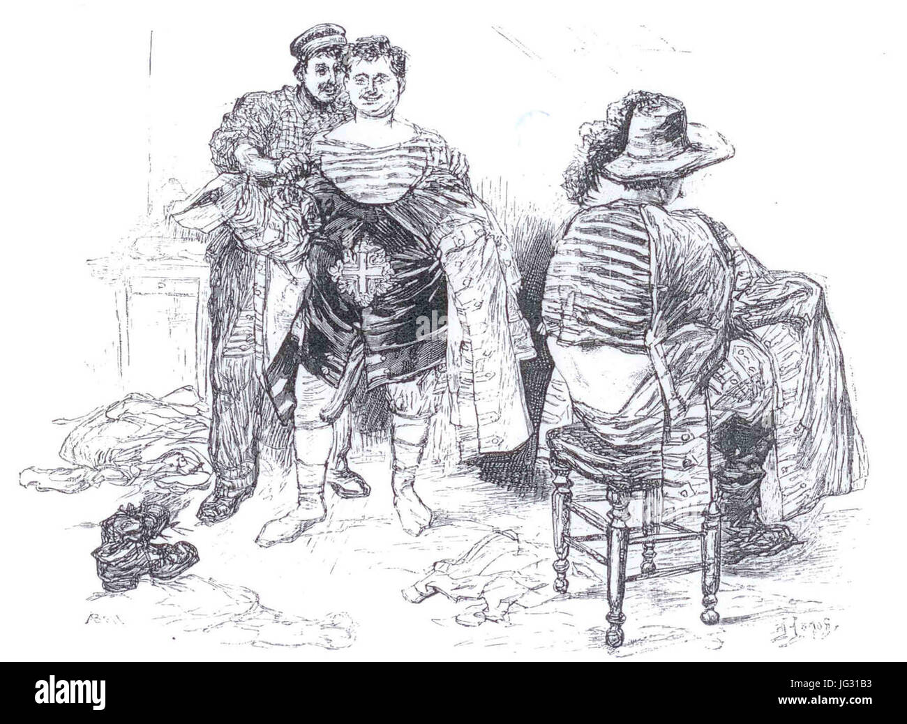 La métamorphose des buandiers pour la Fête des blanchisseuses 1891 à Paris Banque D'Images