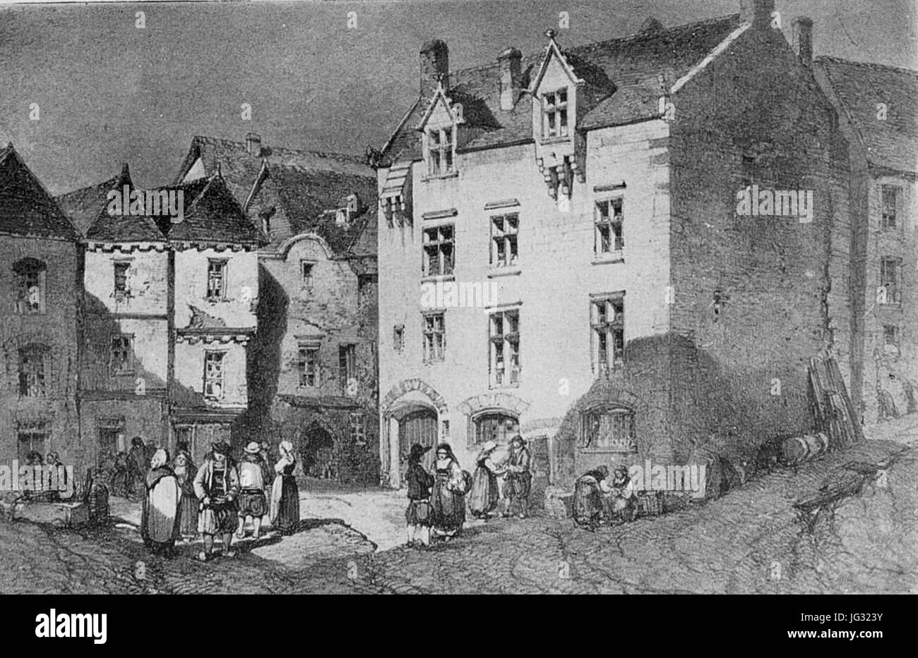 La Tour du Chatel, partie de la place Saint-Corentin à Quimper Banque D'Images