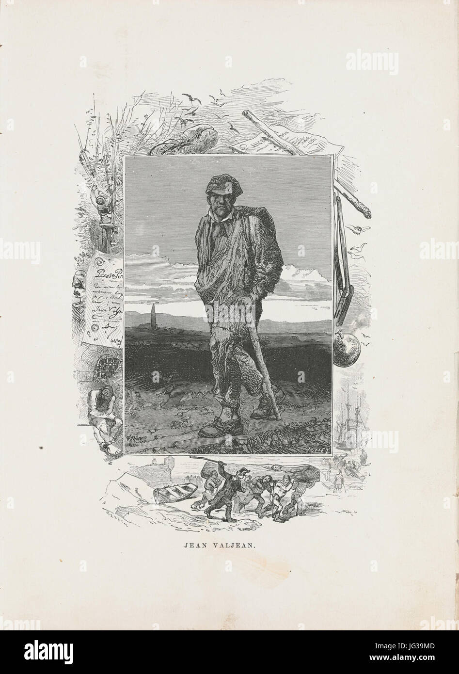 Gustave Brion, Jean Valjean, 1862 - Les Misérables, G. Routledge et fils Banque D'Images