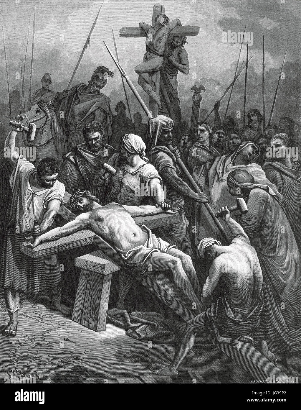 Gustave Doré - la crucifixion de Jésus Banque D'Images