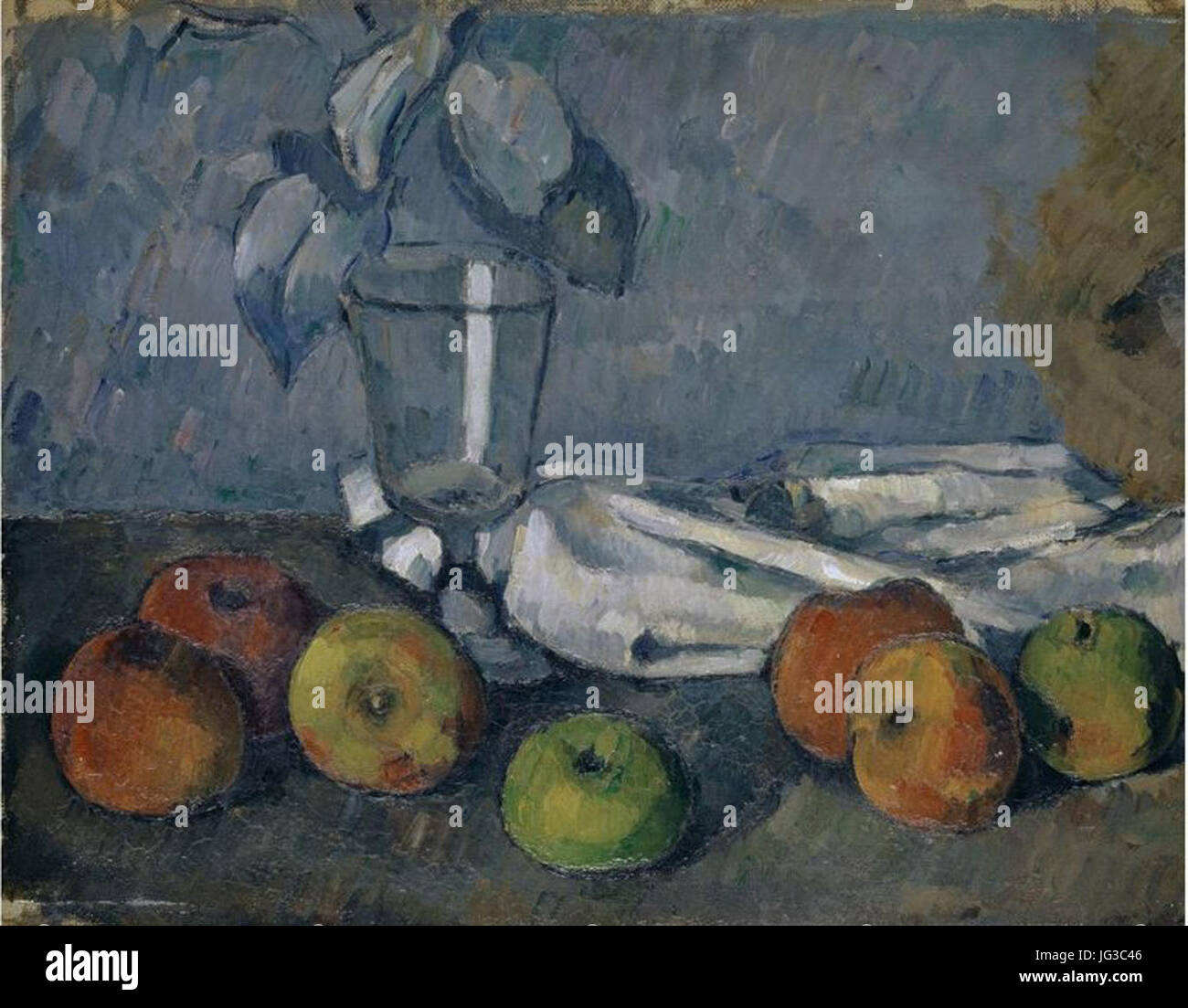 "Verre et les pommes' par Paul Cézanne, 1879-1882 Banque D'Images