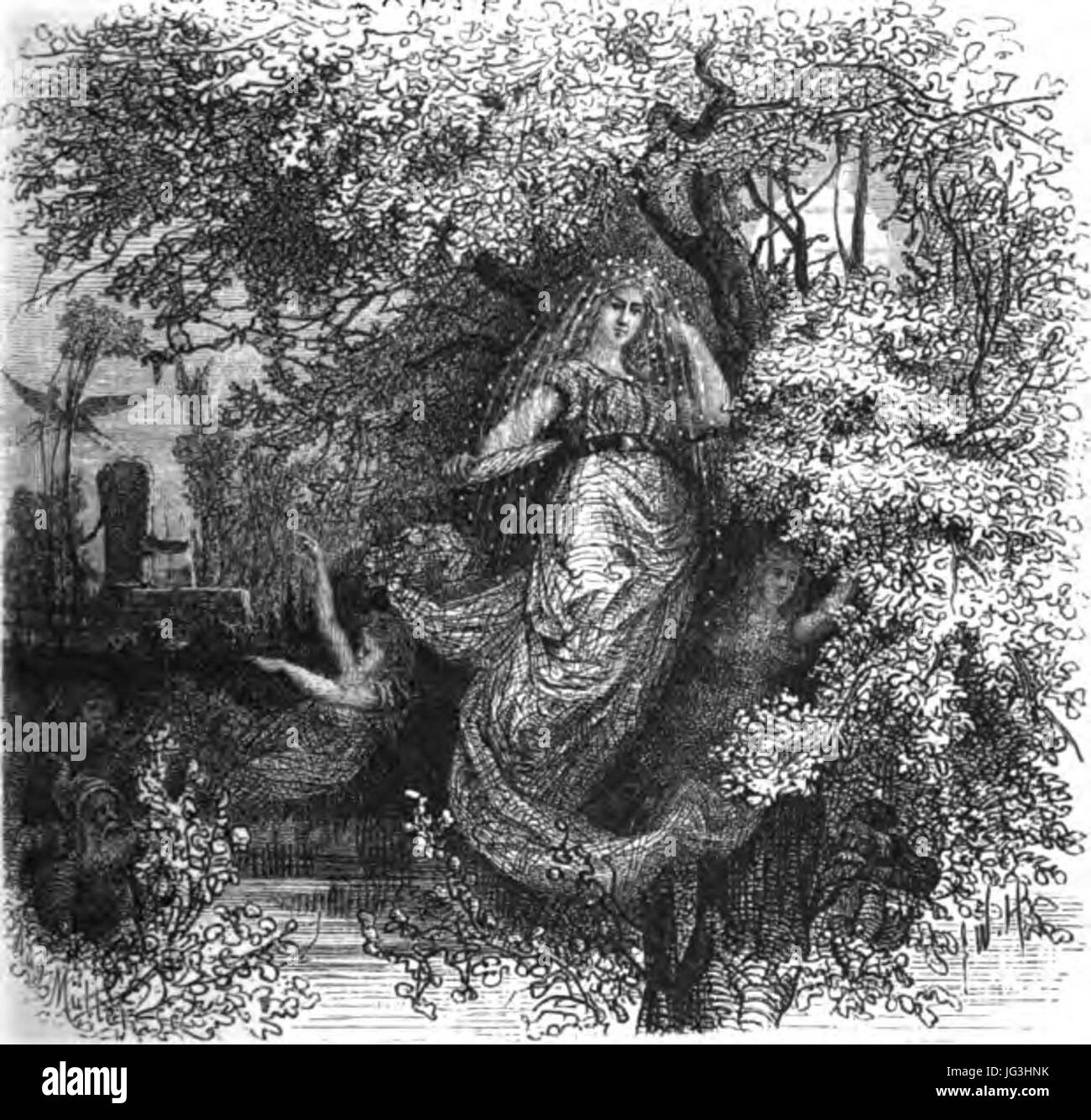 Holda le Beschüzerin gütige Heine par F. W. Banque D'Images