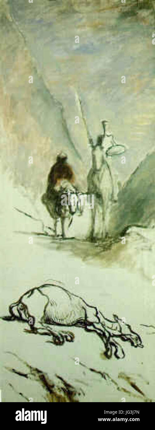 Honoré Daumier Don Quichotte illustration du livre de Cervantès 03 Banque D'Images