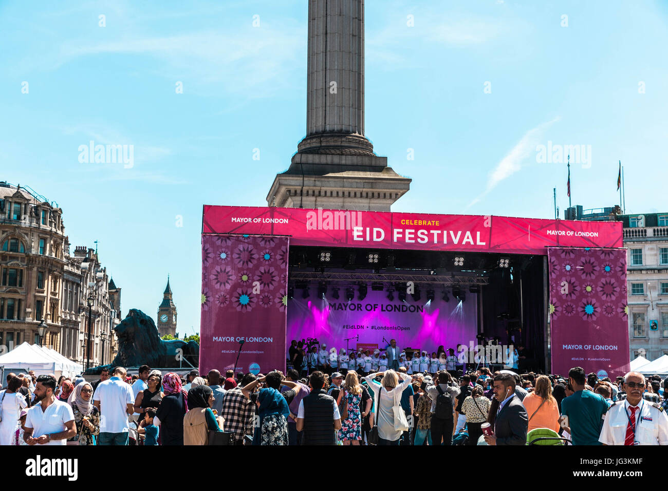 Festival de l'Aïd, Trafalgar Square, Londres, Angleterre, Royaume-Uni. Banque D'Images