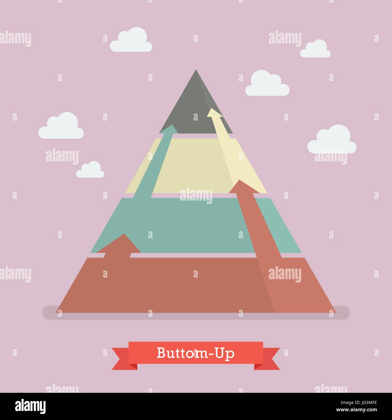 Pyramide de bas en haut la stratégie de l'entreprise Illustration de Vecteur