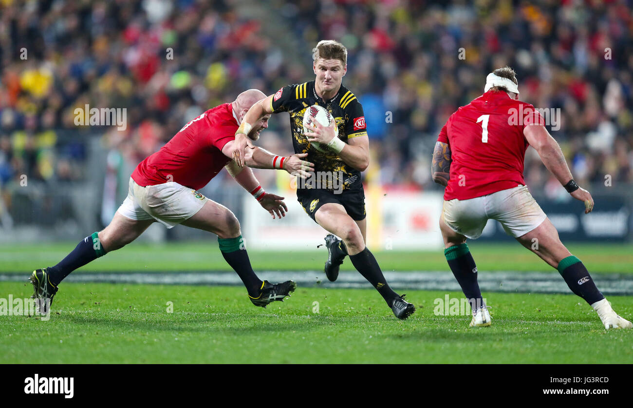 Les ouragans Jordie Barrett lors du tour match à la Westpac Stadium, Wellington. ASSOCIATION DE PRESSE Photo. Photo date : mardi 27 juin 2017. Voir histoire RUGBYU PA Lions. Crédit photo doit se lire : David Davies/PA Wire. RESTRICTIONS : un usage éditorial uniquement. Aucune utilisation commerciale ou obscurcissant de sponsor de logos. Banque D'Images