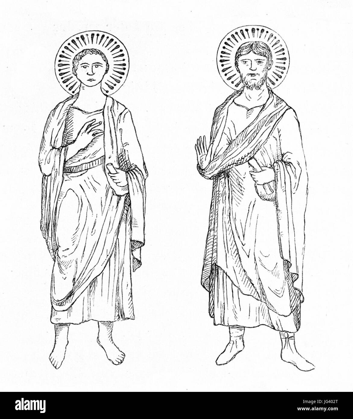 MZK 001 Nr 09 Die alten dans Giselacapelle Wandgemälde der zu Veszprim - Fig. 2 Aposteldarstellungen Banque D'Images