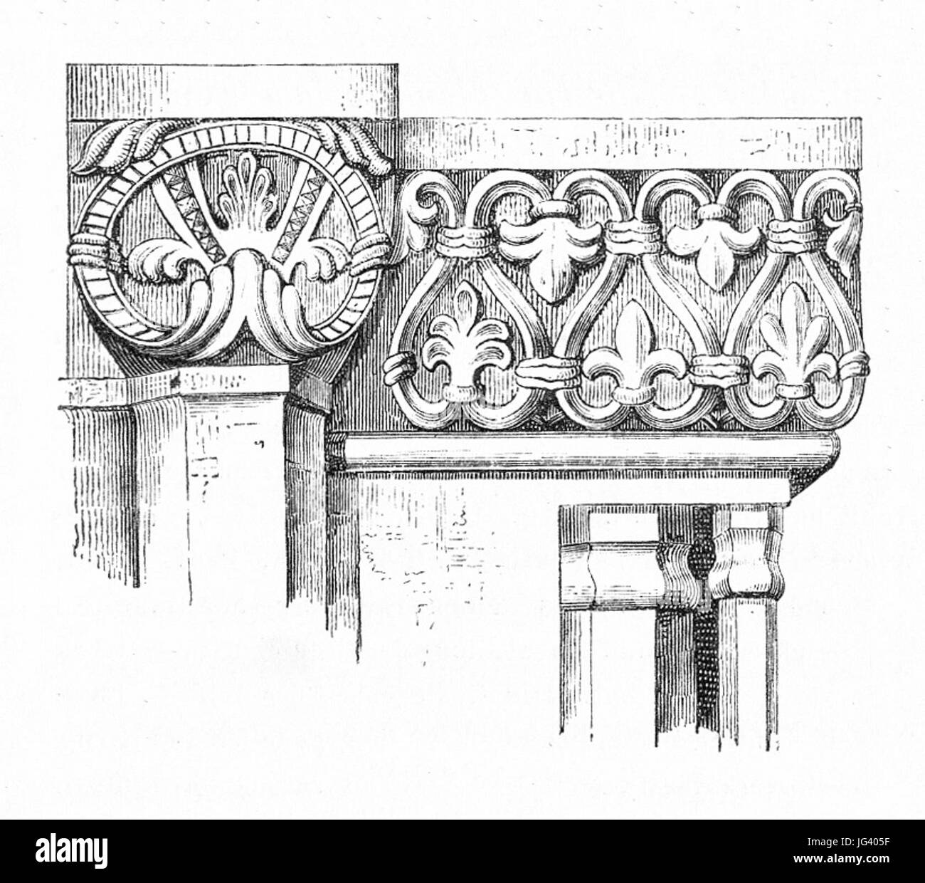 MZK 001 Nr 12 Die Kirche und zu Deutsch-Altenburg dans Rundkapelle Niederösterreich - Fig. 02 02 Kapitäl Banque D'Images