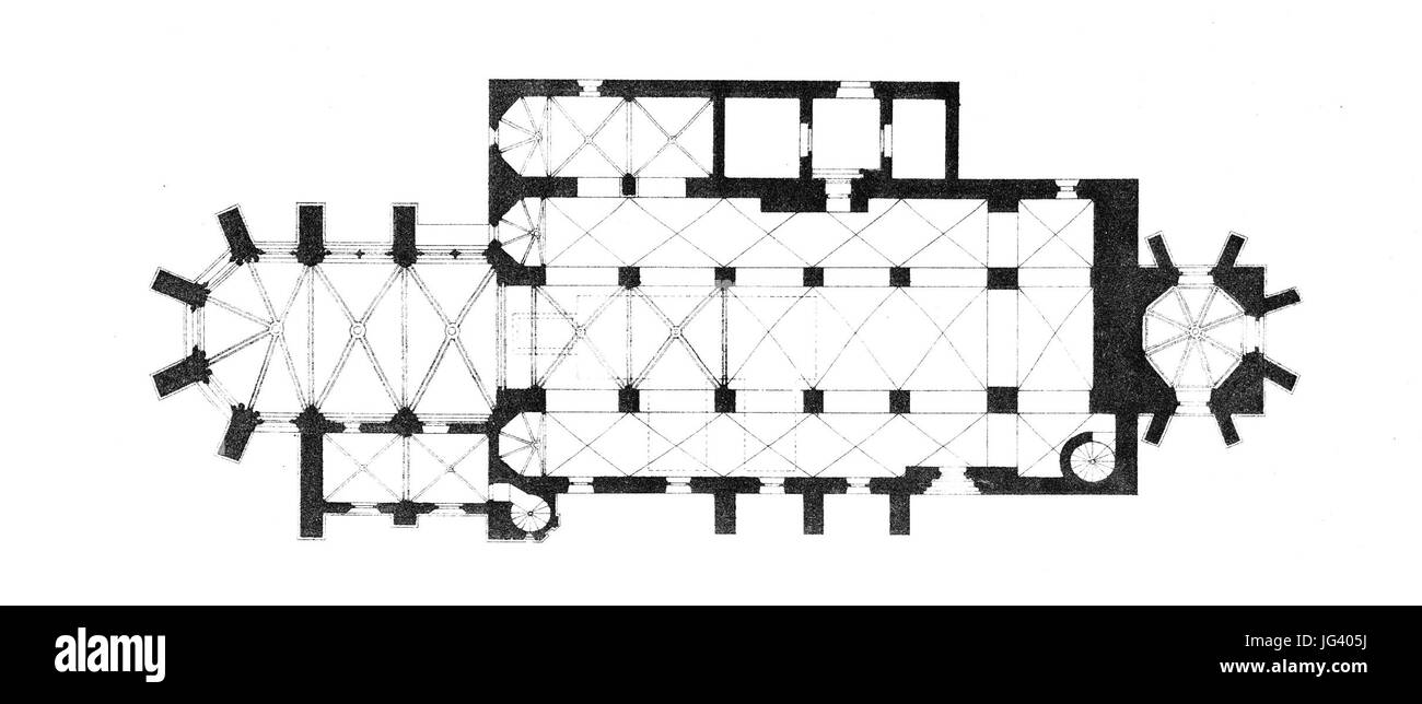 MZK 001 Nr 12 Die Kirche und zu Deutsch-Altenburg dans Rundkapelle Niederösterreich - Grundriss der Kirche Tafel Banque D'Images