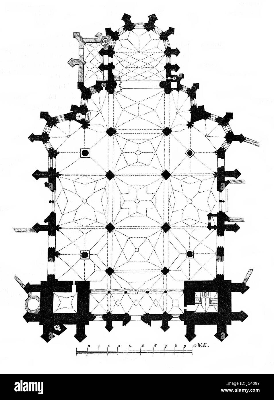 MZK 002 Nr 09 Elisabeth-Dom der zu Kaschau en Ungarn - Fig. 01 Grundriss Banque D'Images