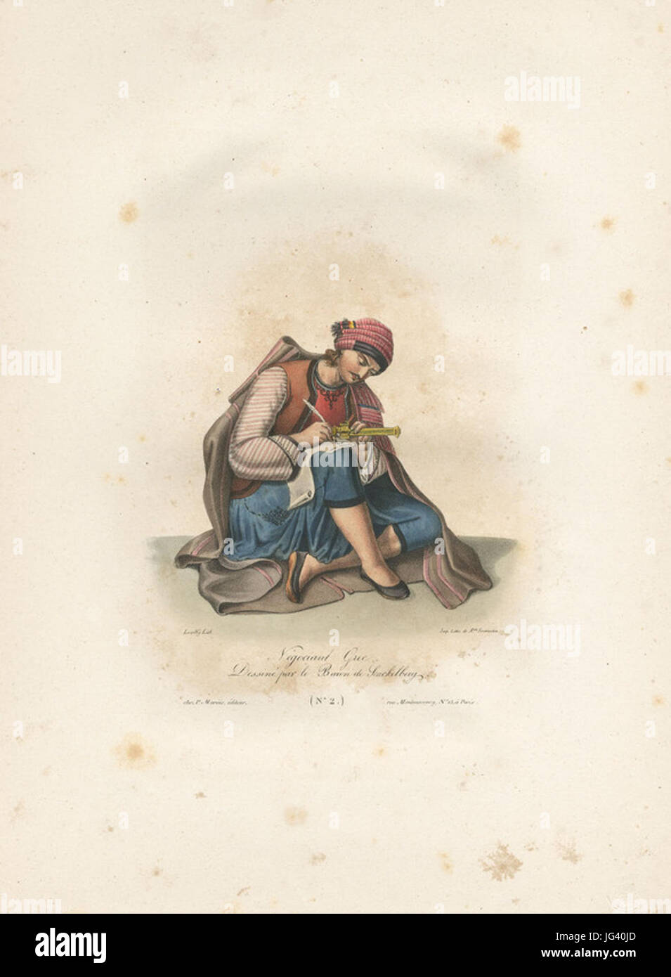 Négociant Grec, dessiné par le baron de Stackelberg - Otto Magnus Von Stackelberg - 1828 Banque D'Images