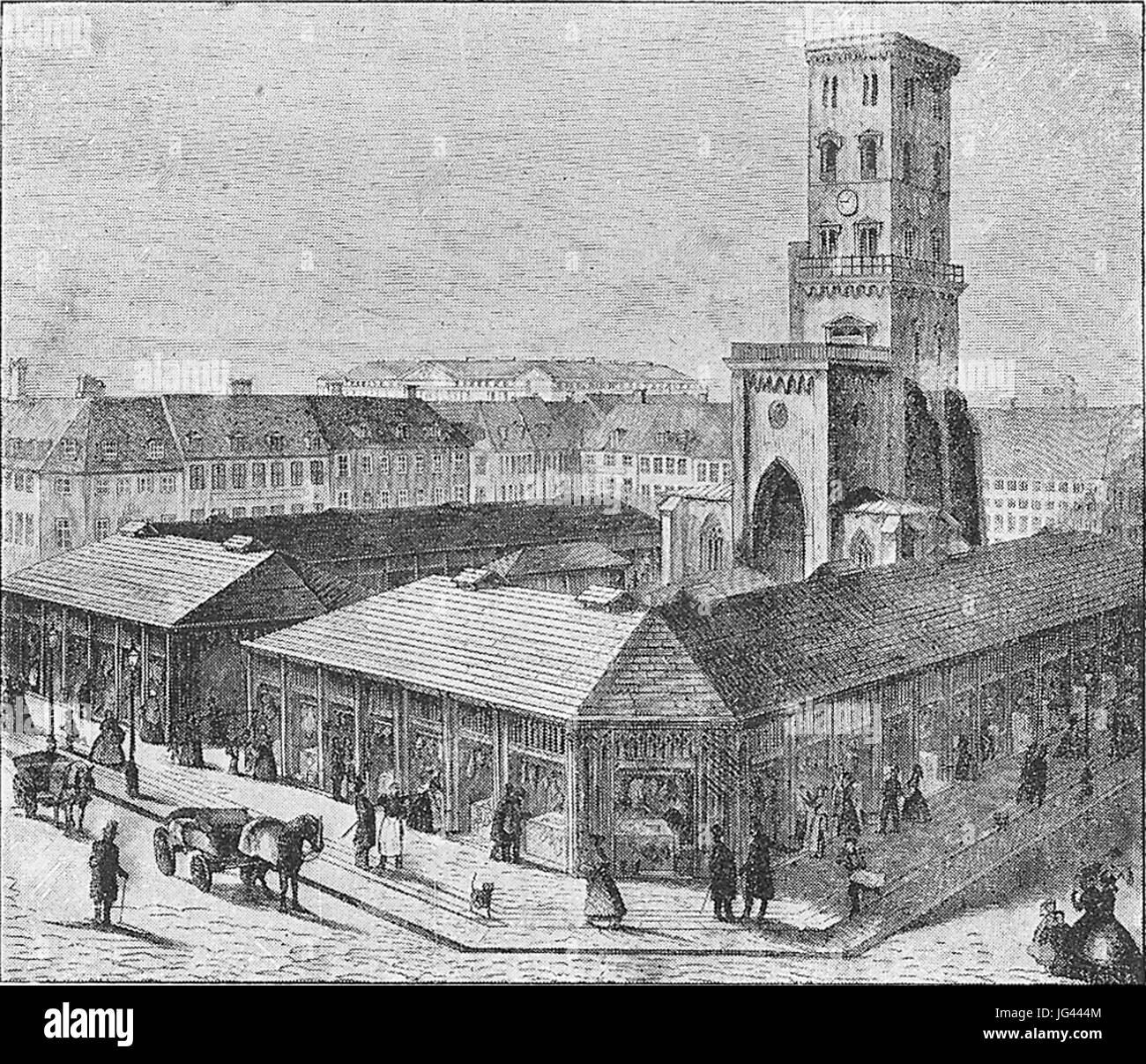 Nikolaj Tårn med Slagterboderne Banque D'Images