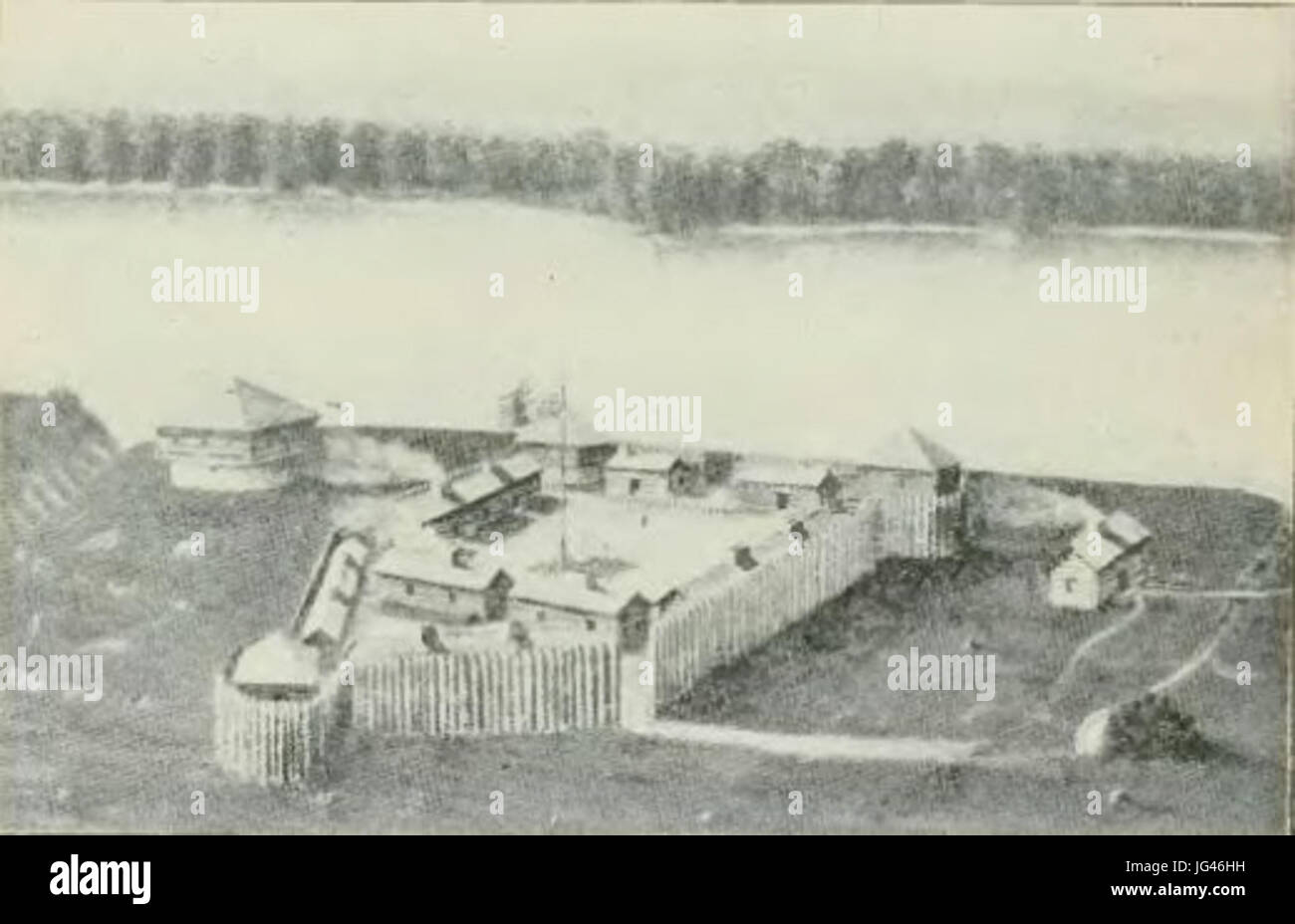 Vieux Fort Madison construit en 1808 - Histoire de l'Iowa Banque D'Images