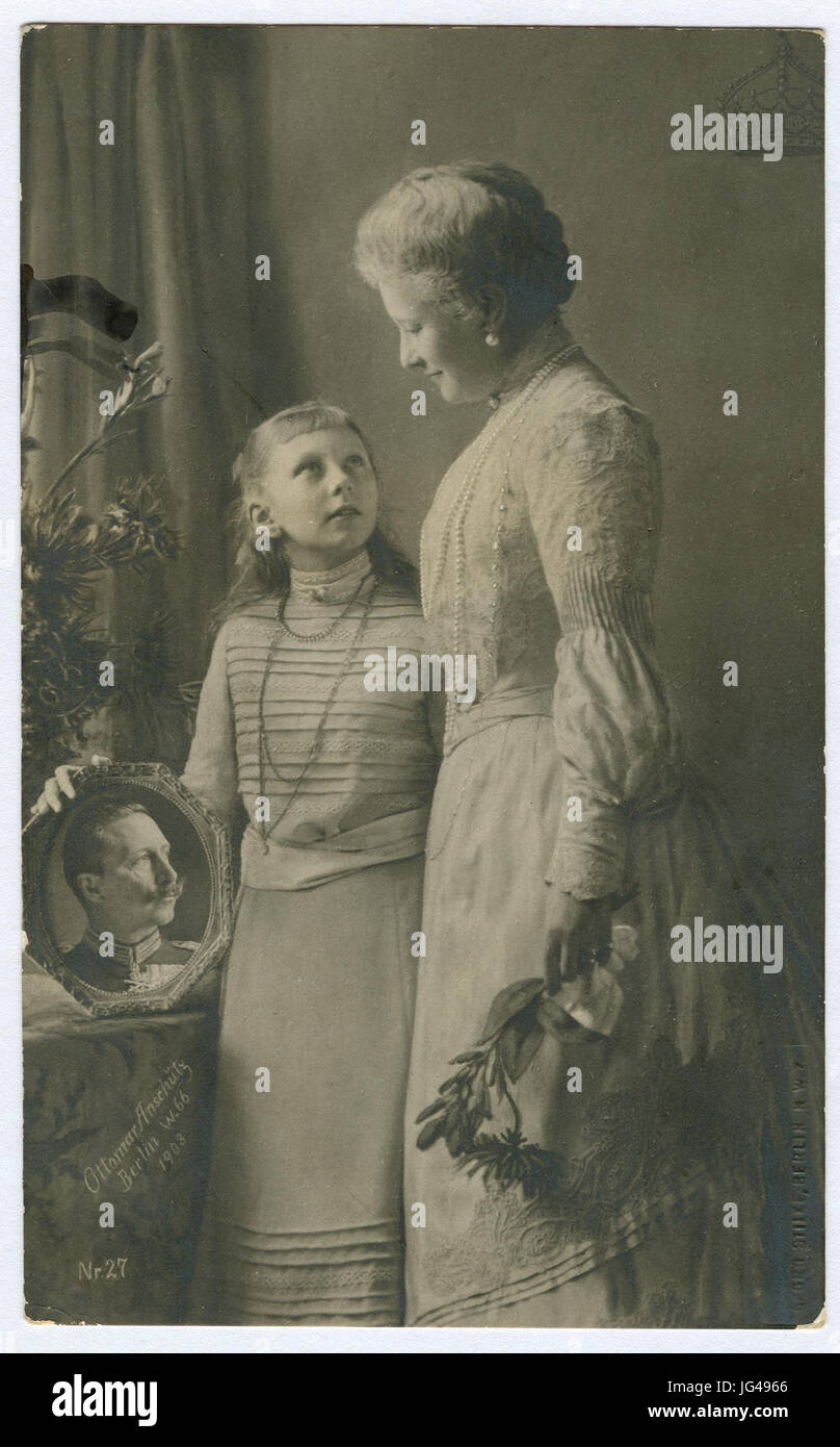 Ottomar Anschütz PC 00 Königin Marie et Prinzessin Mary 1903 Georg Stilke Berlin Ansichtsseite Banque D'Images