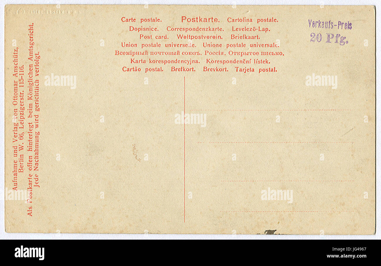 Ottomar Anschütz PC 00 Königin Marie et Prinzessin Mary 1903 Georg Stilke Berlin Rückseite Banque D'Images