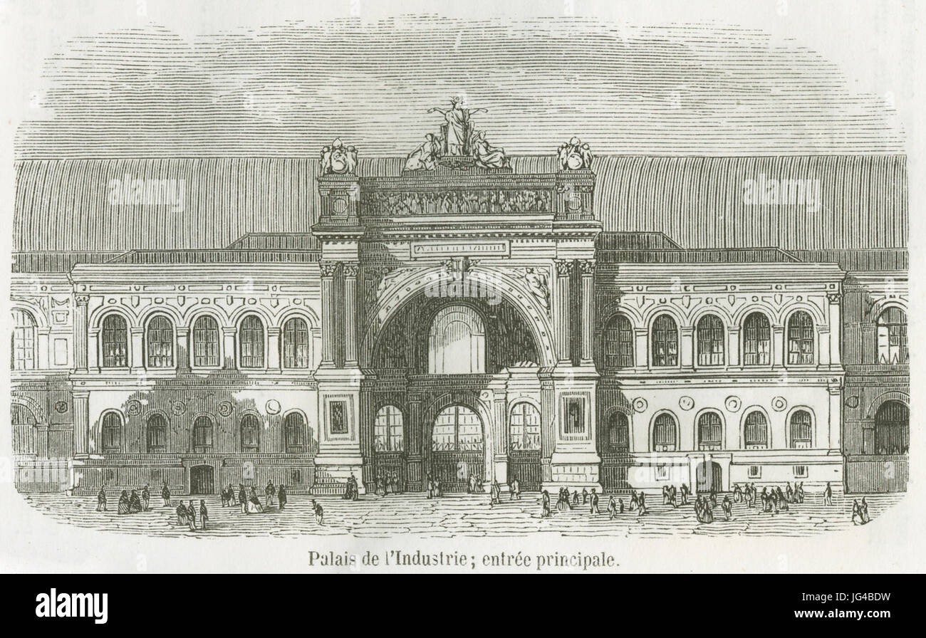 Palais de l'Industrie, l'entrée principale, 1855 Banque D'Images