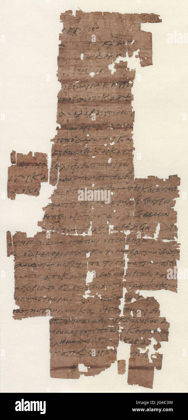3 Papyrus - Bibliothèque nationale d'Autriche, P. Vindob. G. 2323 - Evangile de Luc, 7,36-45, 10,38-42 - recto Banque D'Images