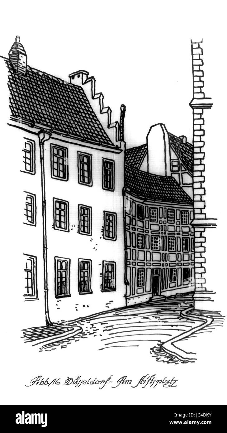 Paul, Sültenfuß Düsseldorfer Das Wohnhaus zur Mitte des 19. Jahrhunderts, (Diss. Aix-la-Chapelle), 19 ème , ABB. 16 Düsseldorf - suis Stiftsplatz Banque D'Images