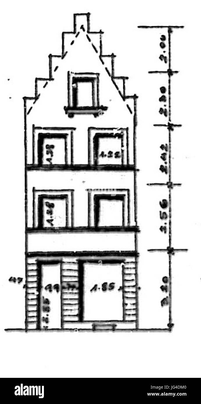 Paul, Sültenfuß Düsseldorfer Das Wohnhaus zur Mitte des 19. Jahrhunderts, (Diss. Aix-la-Chapelle), 19 ème , ABB. Mühlenstraße 18, 18 Ansicht Banque D'Images