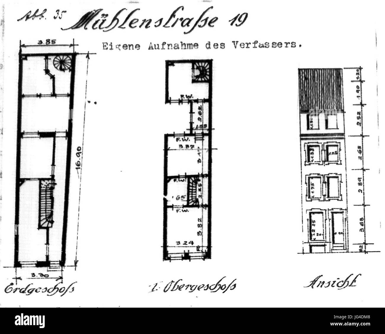 Paul, Sültenfuß Düsseldorfer Das Wohnhaus zur Mitte des 19. Jahrhunderts, (Diss. Aix-la-Chapelle), 19 ème , ABB. Mühlenstrasse 35 19 Erdgeschoss, 1. OG, Ansicht Banque D'Images