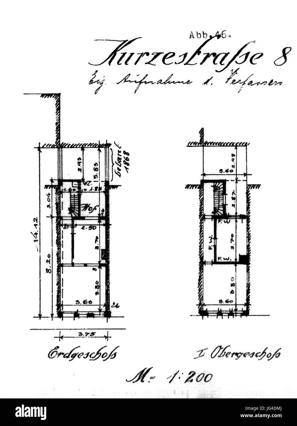 Paul, Sültenfuß Düsseldorfer Das Wohnhaus zur Mitte des 19. Jahrhunderts, (Diss. Aix-la-Chapelle), 19 ème , ABB. 46 Kurzestraße 8, 1, Erdgeschoss. Obergeschoss Banque D'Images