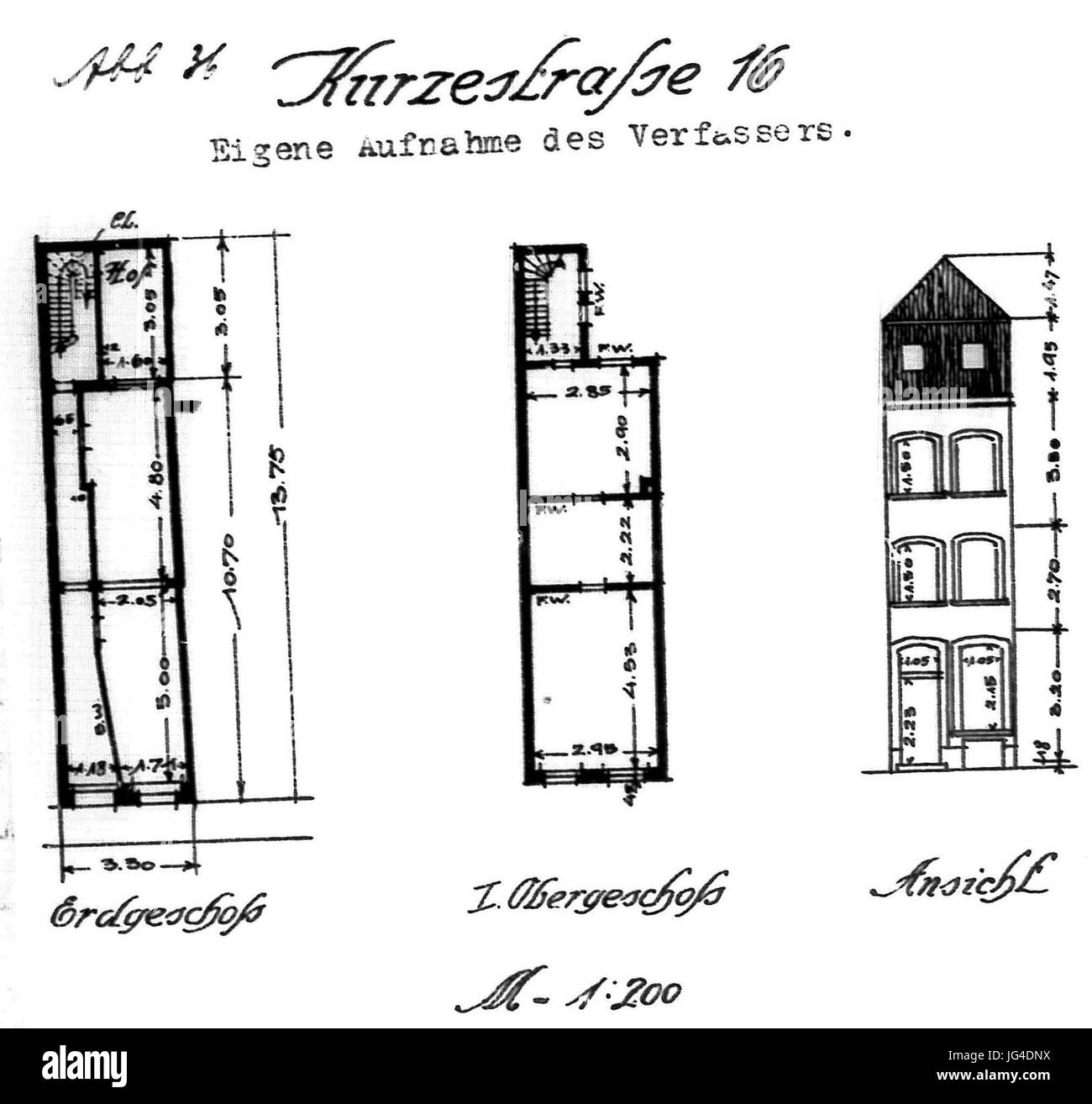 Paul Sültenfuß (1872-1937), Das Düsseldorfer Wohnhaus zur Mitte des 19. Jahrhunderts, (Diss. Aix-la-Chapelle), 19 ème , ABB. 36 Kurzestraße, 16 Erdgeschoss, 1. Erdgeschoss, Ansicht Banque D'Images