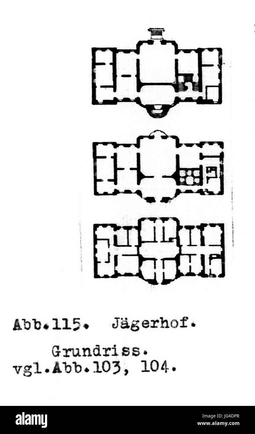 Paul Sültenfuß (1872-1937), Das Düsseldorfer Wohnhaus zur Mitte des 19. Jahrhunderts, (Diss. Aix-la-Chapelle), 19 ème , Abb.115 Grundriss Jägerhof Banque D'Images