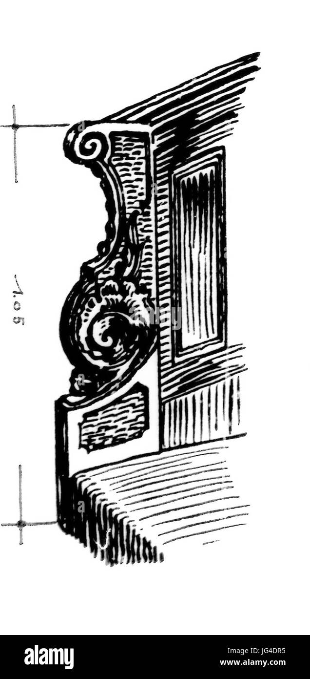 Paul Sültenfuß (1872-1937), Das Düsseldorfer Wohnhaus zur Mitte des 19. Jahrhunderts, (Diss. E) Aix-la-Chapelle, Düsseldorf, Citadellstraße , 19 11, Treppe, Détail Banque D'Images