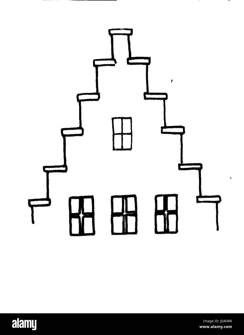 Paul Sültenfuß (1872-1937), Das Düsseldorfer Wohnhaus zur Mitte des 19. Jahrhunderts, (Diss. E Aix-la-Chapelle), 19 , n° 5, Friedrichsplatz Treppengiebel des Hauses von Peter Joseph van Geldern und senneur 0062 Banque D'Images