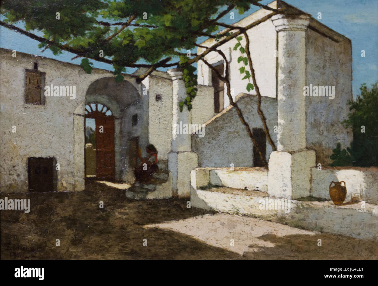 Paysage, Cour à Capri, 1864, Félix Lionnet, musée des Beaux-Arts de Nantes Banque D'Images